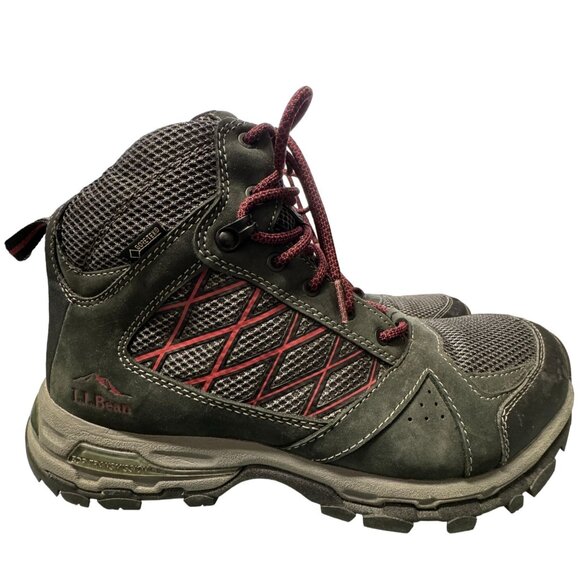 LL Bean Hiking Boots Mens 9 M Gray Suede Gore Tex Vibram Megagrip Sole BDP Trans - Picture 1 of 16